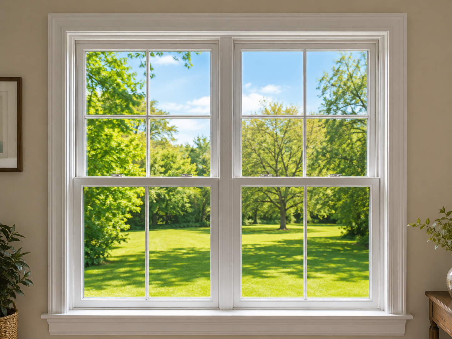 Clean window after professional squeegee service